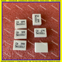 10Pcs Inductionless Cement Resistor 5W 100 ohm 100R 100RJ 5W100RJ 5W100R Ceramic Resistance precision 5% Non-inductive Resistor