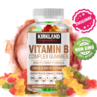 KIRKLAND Permen Karet Vegan Vitamin B Kompleks dengan Vitamin B12, B7 sebagai Biotin, B6, B3 sebagai