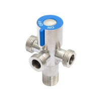 G1/2' Four-way Triangle Valve One Into Three Out Water Angle Valve 304 Stainless Steel Toilet Stop Valve Multi-function Tap
