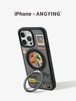 ANGYING × 都市梵高適用蘋果15手機殼iphone16pro磁吸支點殼膚感ip14pro軟硅膠帶360旋轉支架plus防摔13新款