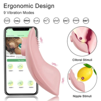Bluetooth APP Wearable Mini Vibrator Female Clitoral Stimulator Remote Control Panties Vibrating Adult Sex Toy for Women Couples