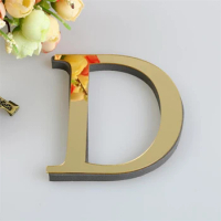 Gold 3D Mirror Acrylic Wall Sticker Letter Mini 26 Letters DIY Decal Wedding Party Home Decor Wall Art Mural Art Hot Sale A-Z