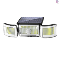 太陽能燈戶外 218 LED 太陽能感應燈 3 頭可調運動感應燈 3 種模式太陽能燈 IP65 Waterpr