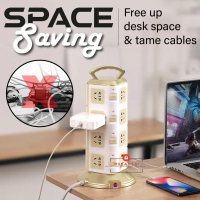 great discount Socket Extension Plug With Usb Extension Plug Heavy Duty Power Vertical Tower Extensi