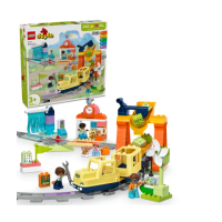 【LEGO 樂高】得寶系列 10428 大型互動式社區列車(火車玩具 幼兒積木 兒童玩具 學習積木 禮物)