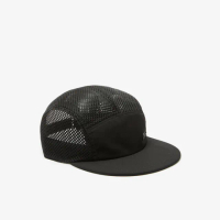 【LACOSTE】中性款-透氣網面矽膠鴨舌帽(黑色)