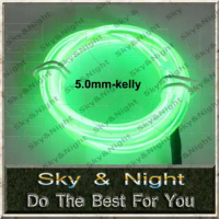 Kelly/green soft light Neon flexible 50M el wire 5.0mm +220v Inverter +Free shipping ten colors are available