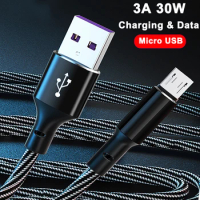 30W 3A Micro USB Fast Charging Data Cable For Samsung Galaxy S5/S6,Xiaomi,Sony, PS4, Driving Recorder Android Phone Micro B Cord