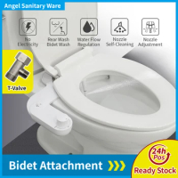 Non-Electric Bidet Adjustable Water Pressure Bidet Attachment Single Nozzle Cold Water Toilet Seat Attachment A8805