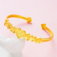 Fashion Love Jewelry Bangle Gold-Color Bracelet Bangle for Women Men Cuff Bangles Fashion Jewelry