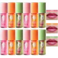 12Pcs/Lot Hengfang Mini Moisturizing Color Changing Lip Gloss Lasting Waterproof Lipstick Aloe Vera Peach Honey Lip Oil Cosmetic
