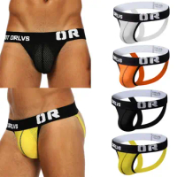 Men's Underwears Sexy Mesh Briefs Backless Jockstrap Underpants Breathable Thongs Lingerie Sportwear