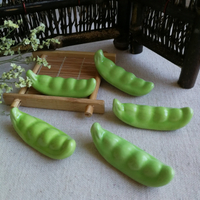 包郵陶瓷蠢萌小筷架豌豆筷架蔬菜豆角筷枕創意日式筷托筷子架筆架