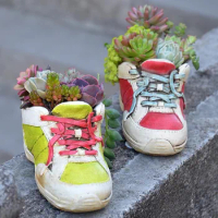 Sneakers Design Cement Flower Pot Mould Succulent Planters Concrete Pot Silicone Mold Home Decoration Flower Pot DIY