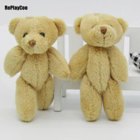 100PCS/LOTMini Teddy Bear Stuffed Plush Toys 8cm Small Bear Stuffed Toys brown pelucia Pendant Kids Birthday Gift Party Decor 02