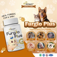 【Petavit】Furglo Plus Pet Skin Itchy Repair Tablets Dog Cat Supplement Dog Cat Itchy Skin Medicine Do