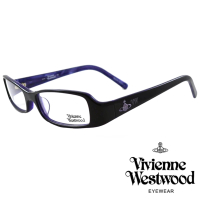 【Vivienne Westwood】經典LOGO造型英倫龐克風光學眼鏡(黑/紫 VW165_04)