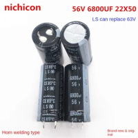 （1PCS）56V6800UF 22X50 nichicon electrolytic capacitor 6800UF 56V 22*50 replaces 63V.