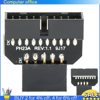 Computer officeTK94 ความทนทาน USB 2.0 9Pin แปลงเป็น USB 3.0 19P อะแดปเตอร์หัวต่อเมนบอร์ด PH23A สีดำ 