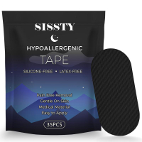 ซิสตี้ เทปปิดปากสำหรับนอนหลับ สำหรับหนึ่งเดือน เทปปิดปาก สีดำ อ่อนโยน ยึดติด & 35 แถบ อุปกรณ์กีฬา สต