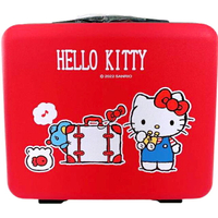 小禮堂 Hello Kitty 手提硬殼旅行化妝箱 (紅行李箱款)