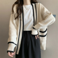 【D.studio】韓版氣質寬鬆針織外套(上衣 女裝 衣服 外套 罩衫 長袖上衣 長版外套 毛衣 J221)
