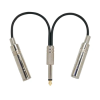 Stereo TRS 6.35mm Male to Double Female Audio Adapter Cable Cord Mono TS 6.35 Male 2 Two Female Audio Line Wire 6.35 TS TRS M F