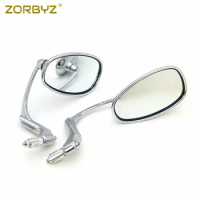 ZORBYZ Motorcycle Mirror 22mm Chrome Oval L-bar Handle Bar End Rearview Side Mirrors For Honda Yamaha Triumph Cafe Racer