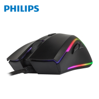 【Philips 飛利浦】炫彩電競有線滑鼠 RGB全彩 SPK9403B
