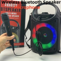 Portable Wireless with Microphone Karaoke Machine Bluetooth Speaker KTV DSP System HiFi Stereo Sound RGB Colorful LED Lights