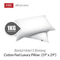 ENQ 1KG Luxury Pillow Cotton Feel / 100% Hollow Fibre 19\ x 29\" / 48CM x 74CM / Homestays Pillow"