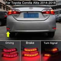 12V LED Rear Bumper Reflector Lamp Driving Warning Light Braking Light Turn Signal Lights For Toyota Corolla Altis 2014-2018