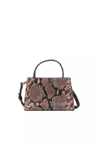 Tory Burch Tory Burch Britten Snake Embossed Mini Satchel Bag In Shell Pink 162838
