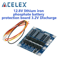 1PCS 4S 30A 14.4V lithium iron phosphate protection board Balanced integrated circuit 18650 battery BMS Packaging PCB blue