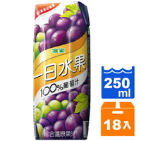 波蜜 一日水果100%葡萄汁 250ml(18入)/箱【康鄰超市】