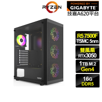 【技嘉平台】R5六核GeForce RTX 3050{掠影神官}電競電腦(R5-7500F/A620/16G/1TB)