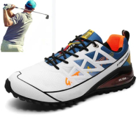 Men's Golf Breathable Non Slip Fitness Running Shoes Men's Outdoor Walking Golf Sports Shoes Grass Comfortable Golf Shoes