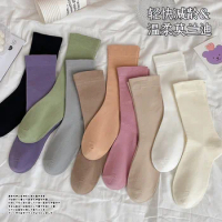 3 Pair 100% Cotton Women's Summer Thin Boneless Socks,Mid tube Socks,Moon Socks,White Socks,Student Socks