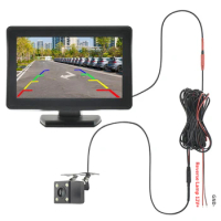 Car Rear View Camera Wide Degree 4.3" TFT LCD Display or Monitor Waterproof Night Vision Reversing Backup 2In1 Parking Revere