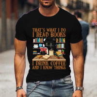 That's What I Do I Read Books Graphic T Shirts Funny Black Cat Tshirts Oversize Shirt Fashion Harajuku Tshirt Men Brand T-shirt