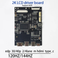 edp driver board 2K 1080P 120/144hz type-c support HDR edp 30P 40P 2/4 lane LCD driver board kit