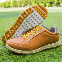 Man Spikeless Golf Shoes New Originals Golf Sneakers Men Professional Sport Shoes for Golf Training Walking Sneaker Leather Golf