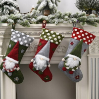 圣誕節裝飾品酒店櫥窗客廳森林老人羊羔絨圣誕襪娃娃禮物袋掛件