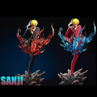 24cm Anime One Piece Figurine Pop Sanji Suit Figure GK Devil Wind Foot Vinsmoke Sanji Kick Figure PVC Collection Doll Model Toys