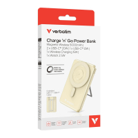 VERBATIM CHARGE N GO 5000MAH PD20W/WC 15W MAGSAFE 內建 Type-C 行動電源 X 2 金色 (32253) (V000)