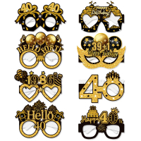 Cross-Border First Birthday Glasses Photo Props 40 50 60th Birthday Party Glasses Costume Funny Deco