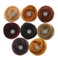 5g 10g Brown Color Series Felting Wool Roving Wool Felt Fibre For Needle Felting Weaving Wool Fiber For DIY Needle Felting