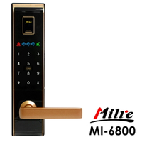 【促銷】Milre 美樂 四合一密碼/指紋/卡片/鑰匙智能電子門鎖(MI-6800)(黑金色)(附基本安裝)