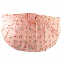 小禮堂 Hello Kitty 兒童披風式雨衣 附收納袋 斗篷雨衣 兒童雨衣 130-145cm (L 粉)