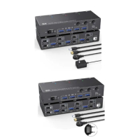 8K USB3.0 Displayport KVM Switchs 2Monitors 3Computer 8K@30Hz 4K@144Hz for Easy Device Management for USB Device F0T1